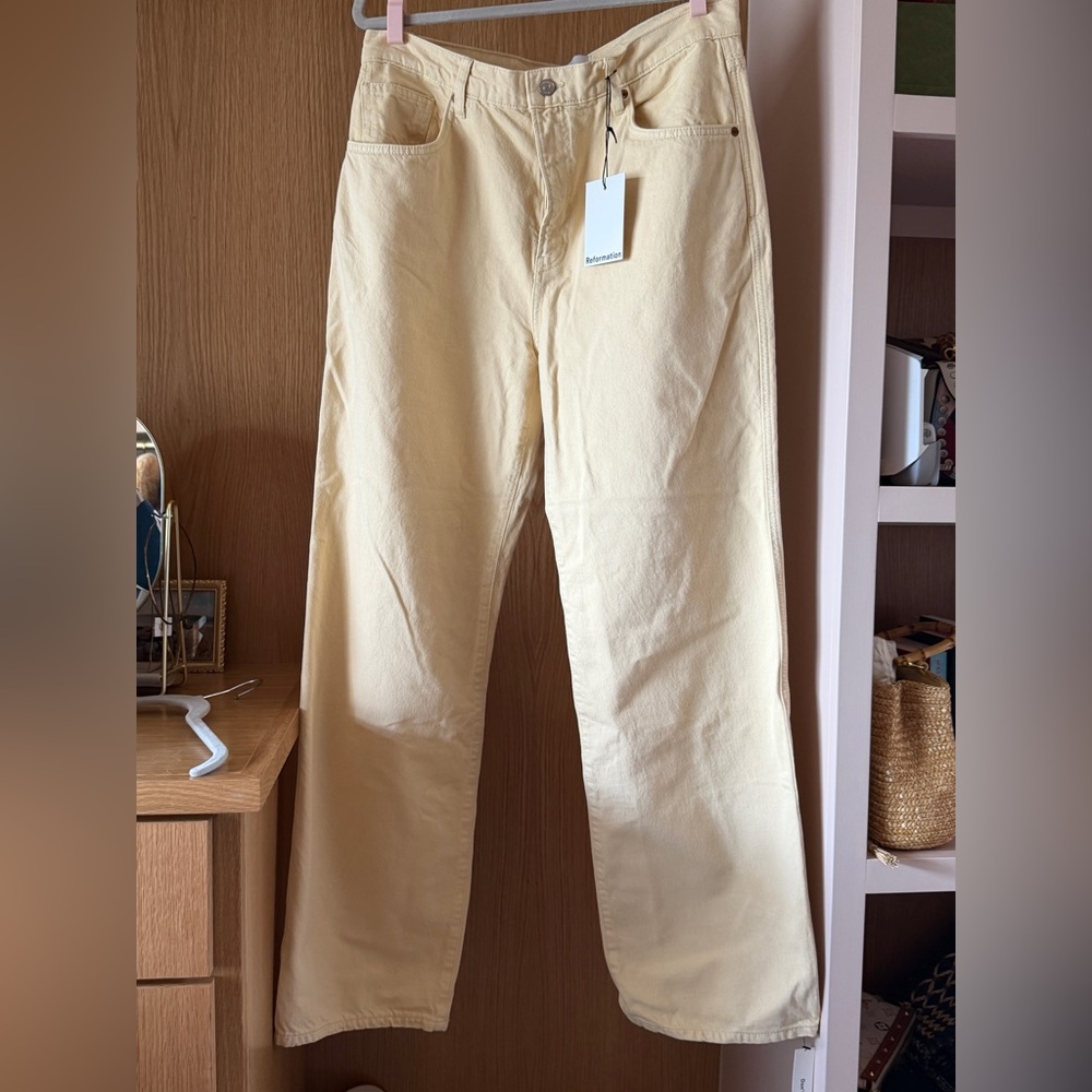 Reformation Blonde Straight-Leg Jeans